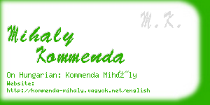 mihaly kommenda business card